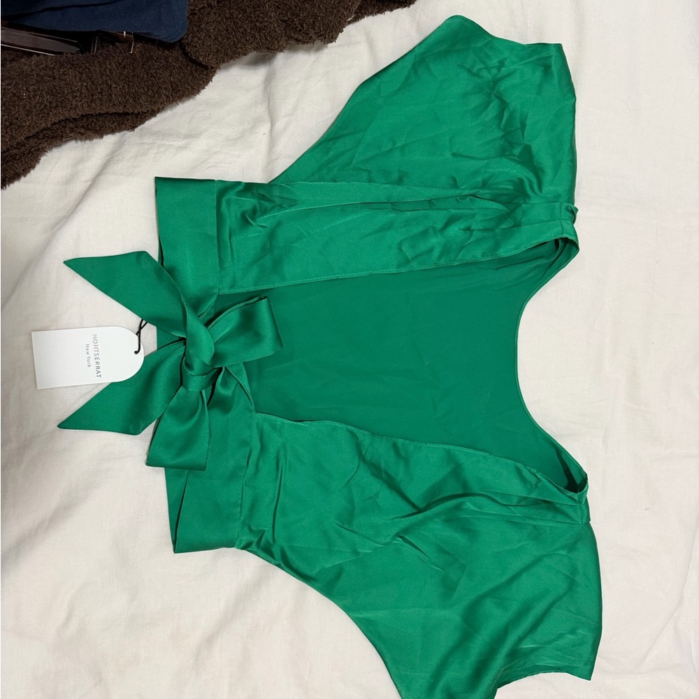 Emerald Green backless crop with Bow Detail